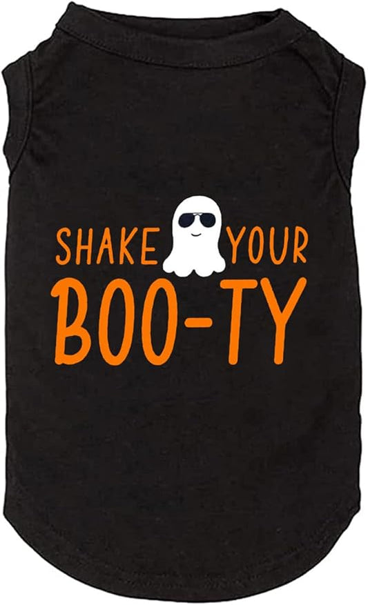 Halloween Dog Shirt for Pet Clothes Halloween Skeleton Hoodies Glowing Skull Cute Shirt Breathable Stretchy Costumes (black6