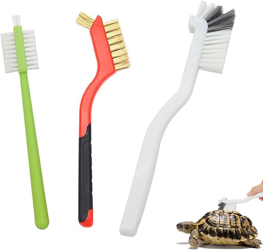 3 Pcs Turtle Cleaning Brush, Remove Aquatic Mud, Dirt, & Contaminants from Tortoises Shells, Promoting Shell Health, Aquarium Brush for Cleaning Turtle, Reptile Food Dish