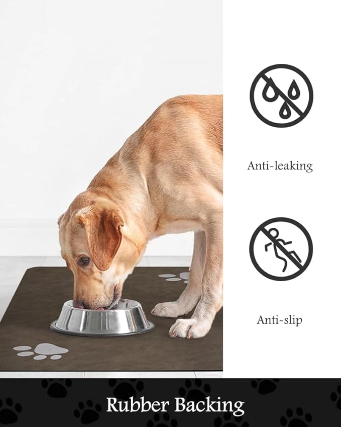 Pet Feeding Mat-Absorbent Dog Mat for Food and