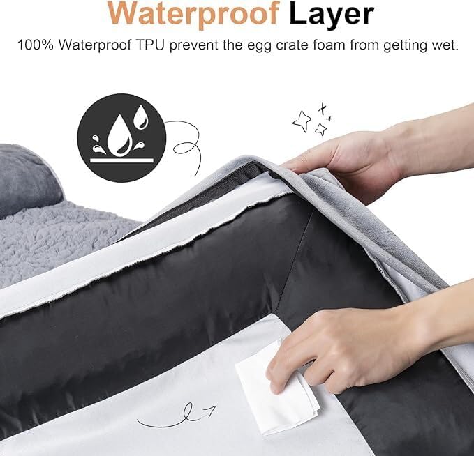 Large Dog Bed Orthopedic Washable: Beds Bolster XL