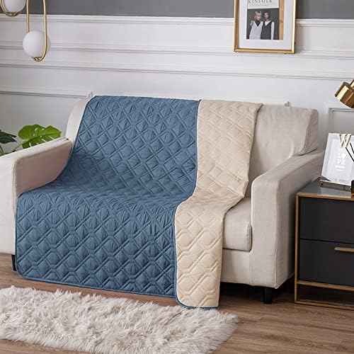 RBSC Home Waterproof Blanket Dog Bed Cover Non Slip Large Sofa Cover Incontinence Mattress Protectors for Pets Dog Cat (102x82, BlueGrey)