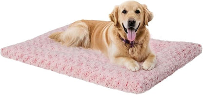 Washable Dog Bed Mat Reversible Dog Crate Pad Soft Fluffy Pet Kennel Beds Dog Sleeping Mattress for Large Jumbo Medium Small Dogs 41 x 27 Inch,