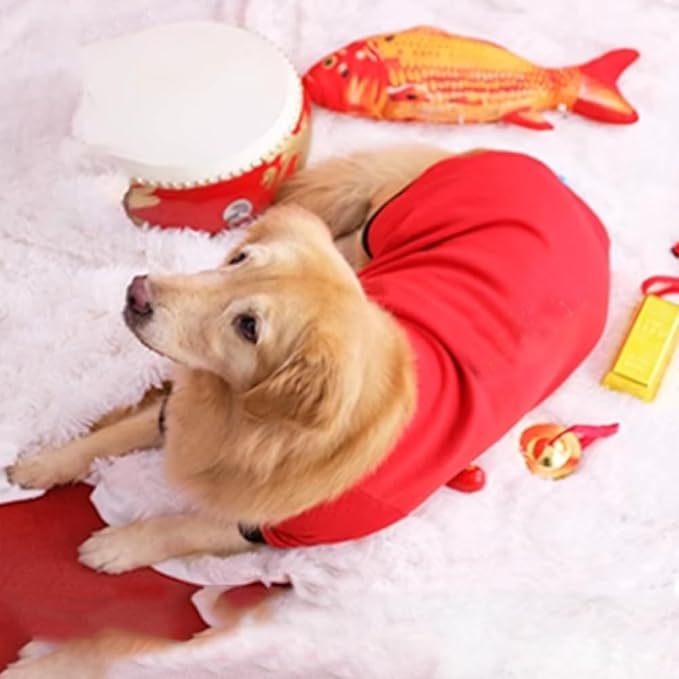 ANIAC Fall Dog Sweater for Medium Dog Girl Boy 44-55 LB (5XL, Red)…