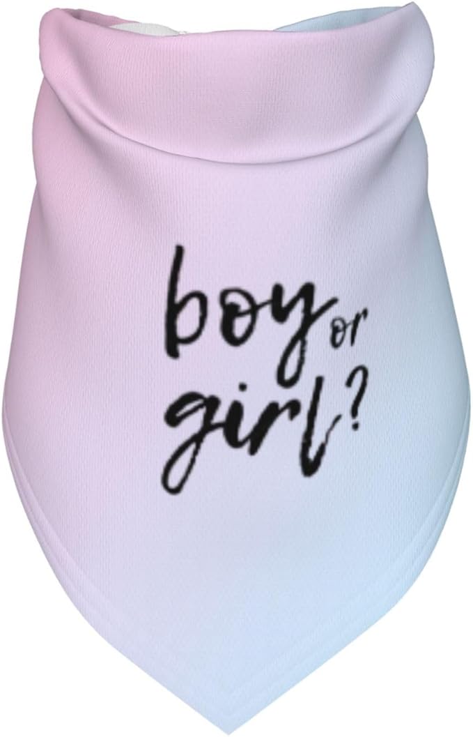 He Or She What Will It Be? Gender Reveal/Baby Announcement Dog Bandana,Pet Neckerchief for Pets Daily Wear Photo Prop Party Supplies (Gradient)