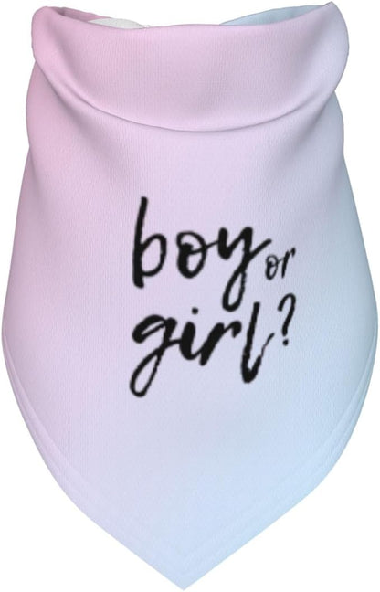 He Or She What Will It Be? Gender Reveal/Baby Announcement Dog Bandana,Pet Neckerchief for Pets Daily Wear Photo Prop Party Supplies (Gradient)