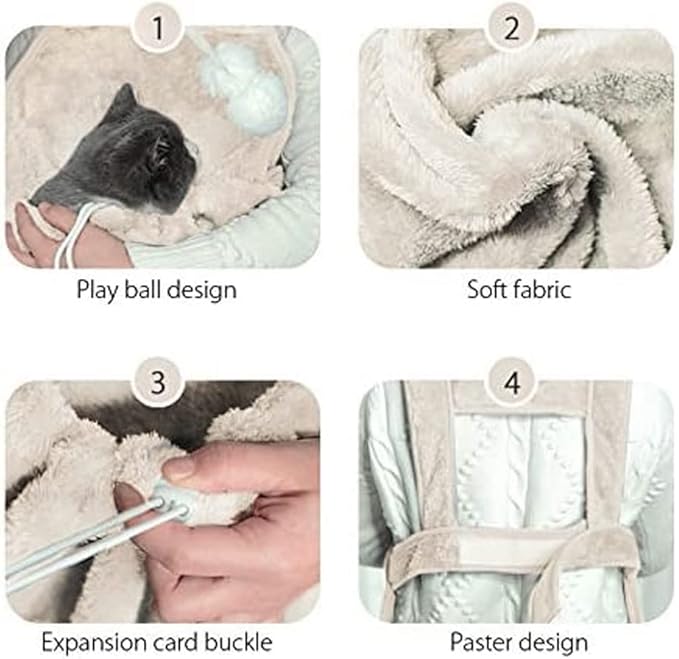 Creation Core Pet Cat Carrier Bag Small Dog Cat Accompany Carrier Bag with Pocket Hands-Free Shoulder Soft Breathable Cotton Pet Apron Indoors