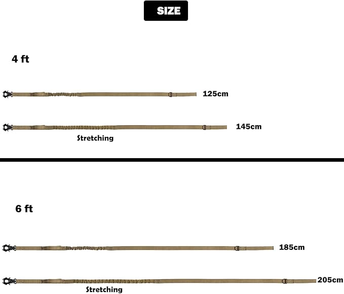 ICEFANG Tactical Dog Leash K9 Training 2 Control (4ft,Reflective Brown)