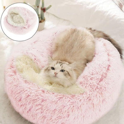 Cat Bed Round Fluffy Hooded Cat Bed Cave