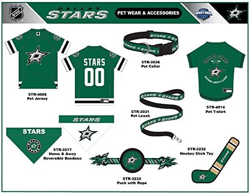 NHL Dallas Stars Tee Shirt for Dogs & Cats, Medium. - Are You A Hockey Fan? Let Your Pet Be An NHL Fan Too!