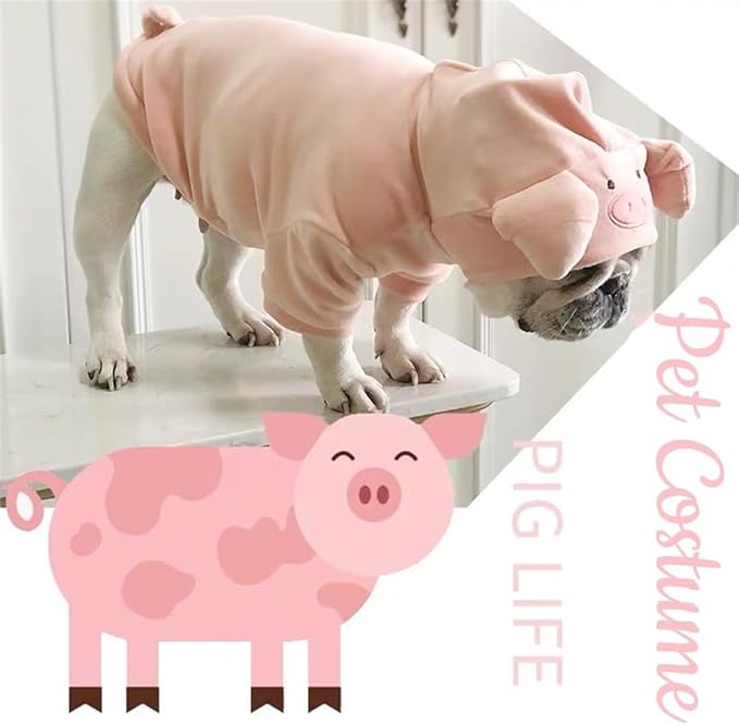 Dog Cats Pet Puppy Sweater Winter Sweatshirt Clothes Pig Piggie Hog Porcine Costumes for Christmas Holiday (Large)