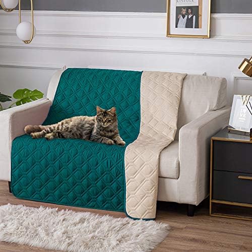 Waterproof Sofa Cover 40x50 - RBSC Home Non Slip Dog Bed Cover for Incontinence Mattress Protectors for Pets Dog Cat Peacock Blue