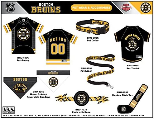 NHL PET TEE Shirt - Boston Bruins Ice Hockey Team Dog Shirt, Size: X-Large. Soft, Breathable, Stretchable & Washable Pet T-Shirt XL. Cool & Fashionable Pet Shirt for The Boston Bruins Hockey Fan!