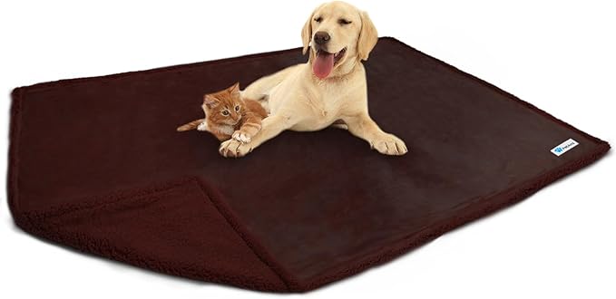 PetAmi WATERPROOF Dog Blanket for Bed 90x90 Brown