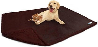 PetAmi WATERPROOF Dog Blanket for Bed 90x90 Brown