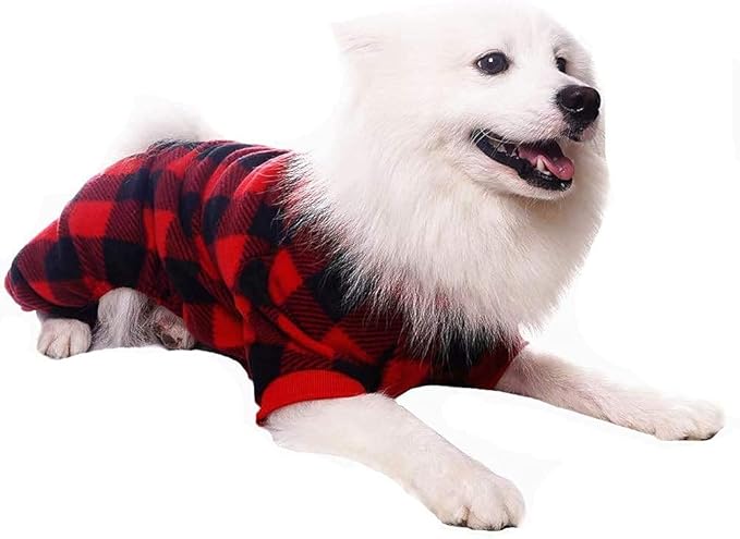 SCENEREAL Dog Pajamas for Small to Large Dogs Soft Pet Sweater Clothes Warm Puppy Onesie Outfits for Doggie Winter Christmas