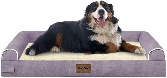 Large Dog Bed Orthopedic Washable: Jumbo Dog Bed Bolster Extra Large Dogs Egg Crate Foam Sofa Couch Waterproof Removable Cover