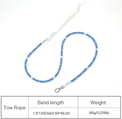 Small Dog Collars for Female Dogs, Pearl Dog Collar Leash Set Cute Pu Leather Cat Necklace with Crystal Rhinestone Diamond for Puppy XS Small Medium Dogs Wedding & Birthday Party White XS