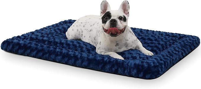 Washable Dog Bed Mat Reversible Dog Crate Pad Soft Fluffy Pet Kennel Beds Dog Sleeping Mattress for Large Jumbo Medium Small Dogs 35 x 22 Inch,
