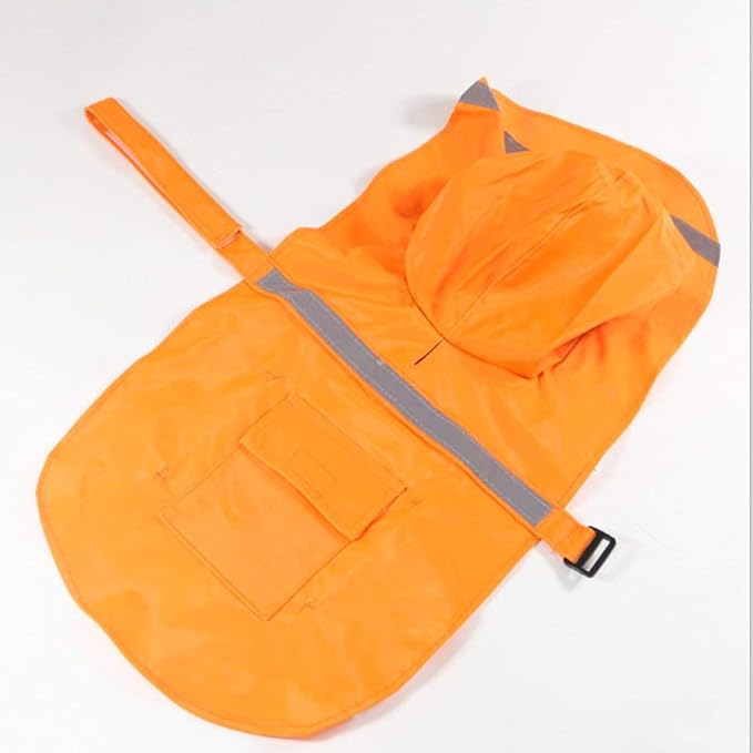 NACOCO Large Dog Raincoat Adjustable Pet Water Proof Clothes Lightweight Rain Jacket Poncho Hoodies with Strip Reflective (XXXL