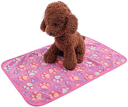 Pet Blanket for Cat & Dog Sleep Mat Bed Cover Soft Warm Blanket for Hamster Puppy and Other Animals (Small, Brown+ Pink)