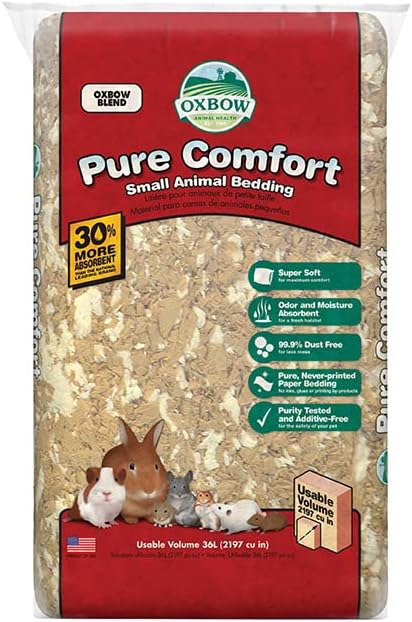 Oxbow Pure Comfort Small Animal Bedding - Odor & Moisture Absorbent, Dust-Free Bedding for Small Animals, Blend, 36 Liter Bag