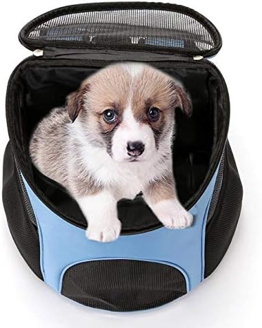 Dog Carrier Backpack Breathable for Small Pets/Cats/Puppies, Pet Carrier Bag with Mesh Ventilation, Safety Features and Cushion Back Support, for Traveling, Hiking, Camping, Walking & Outdoor (Blue)