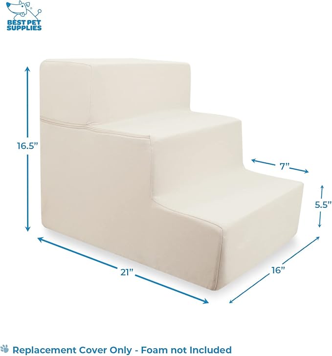 Best Pet Supplies Portable Foldable Foam Pet Stairs/Steps for Couch 3-Step (H: 16.5")