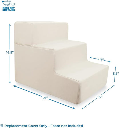 Best Pet Supplies Portable Foldable Foam Pet Stairs/Steps for Couch 3-Step (H: 16.5")