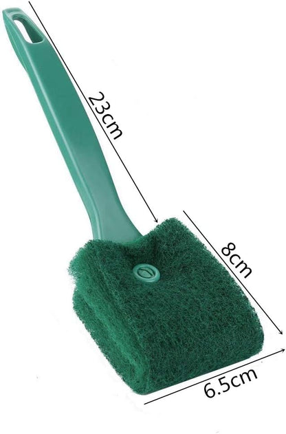 Fish Tank Brush Aquarium Cleaning Tool Green Fish Tank Double-Sided Cleaning Brush for Cleaning Fish Tanks(Short Handle Green*4)