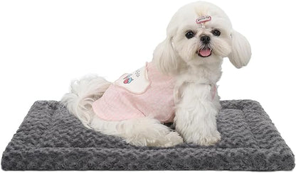 Washable Dog Bed Mat Reversible Dog Crate Pad Soft Fluffy Pet Kennel Beds Dog Sleeping Mattress for Large Jumbo Medium Small Dogs 21 x 13 Inch,