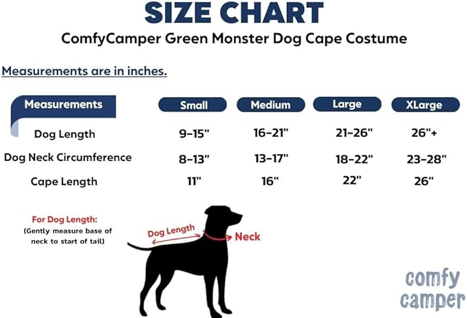 ComfyCamper Green Monster Dog Costume - X Large Medium Small French Lab Shepherd Retriever Cosplay Halloween Costumes, Medium