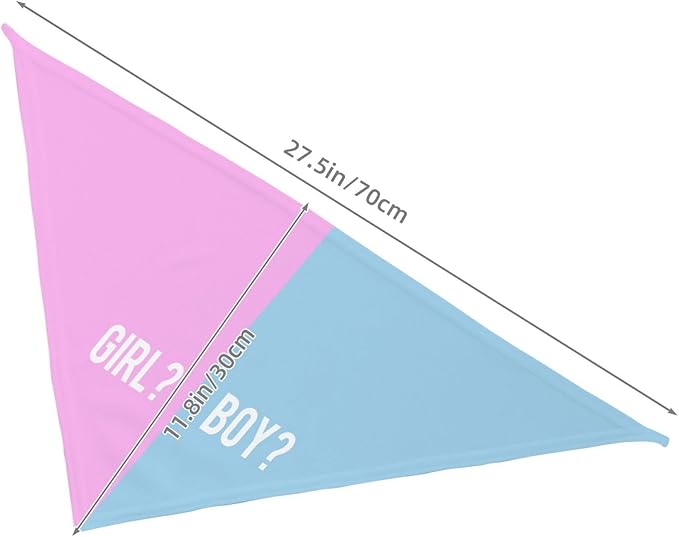 He Or She What Will It Be? Gender Reveal/Baby Announcement Dog Bandana,Pet Neckerchief for Pets Daily Wear Photo Prop Party Supplies (Pink/Blue-1)