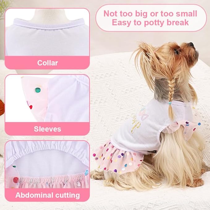 Yikeyo Dog Clothes Girl Dog Dress Small Dogs
