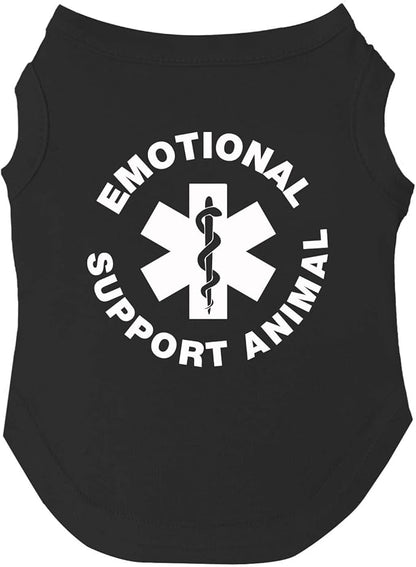 Emotional Support Animal Dog Tee Shirt Sizes for Puppies, Toys, and Large Breeds (209 Black, 4X-Large)