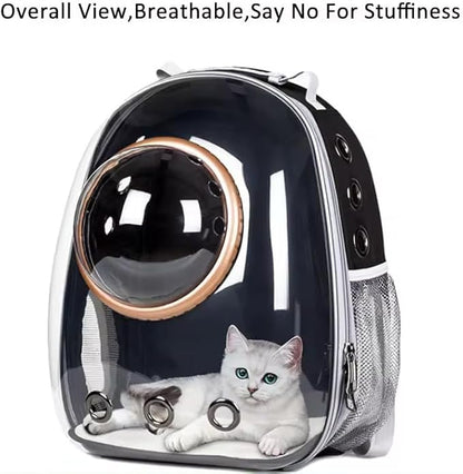 Puppy cat Backpack Bubble, cat Carrier, pet Backpack Carriers, Bubble Space Capsule Kitten cat Puppies Weight About 16.5 lb, Designed for Travel, Camping,Outdoor (Black)