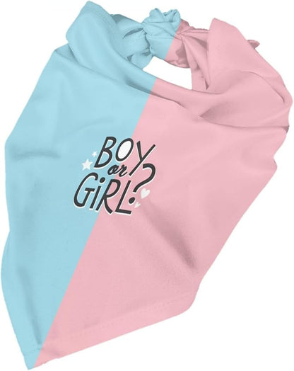 He Or She What Will It Be? Gender Reveal/Baby Announcement Dog Bandana,Pet Neckerchief for Pets Daily Wear Photo Prop Party Supplies (boy or Girl-1)
