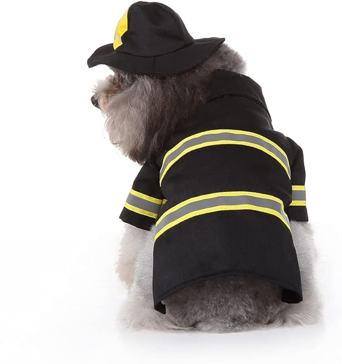 Firefighter Dog Costume Halloween Pet Fireman Costume, Dog Cosplay Costume for for Puppy Small Medium Large Dogs