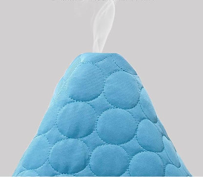 JIA.L Dog Cooling Mat Breathable Washable Summer Pet Cooling Pad Extra Large Dog Cat Self Cooling Pad for Kennerl (Blue),40inch x 28inch