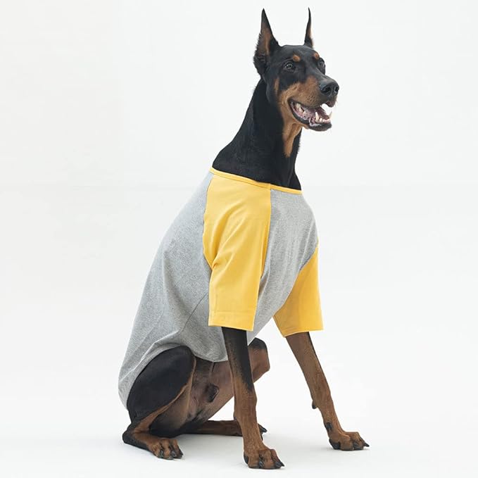 Dog Shirt for Small and Large Dogs Raglan Cotton T-Shirts Soft Breathable Dog Shirts pet Clothes Gray Series (X-Large