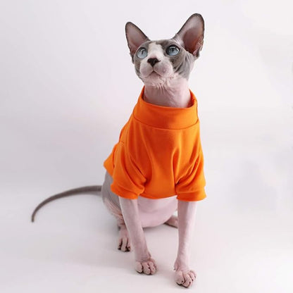 Sphynx Hairless Cat Cotton Tshirts Pet Clothes (8.8-11 lbs),