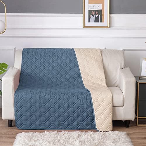 RBSC Home Waterproof Blanket Dog Bed Cover Non Slip Large Sofa Cover Incontinence Mattress Protectors for Pets Dog Cat (68x82, BlueGrey)