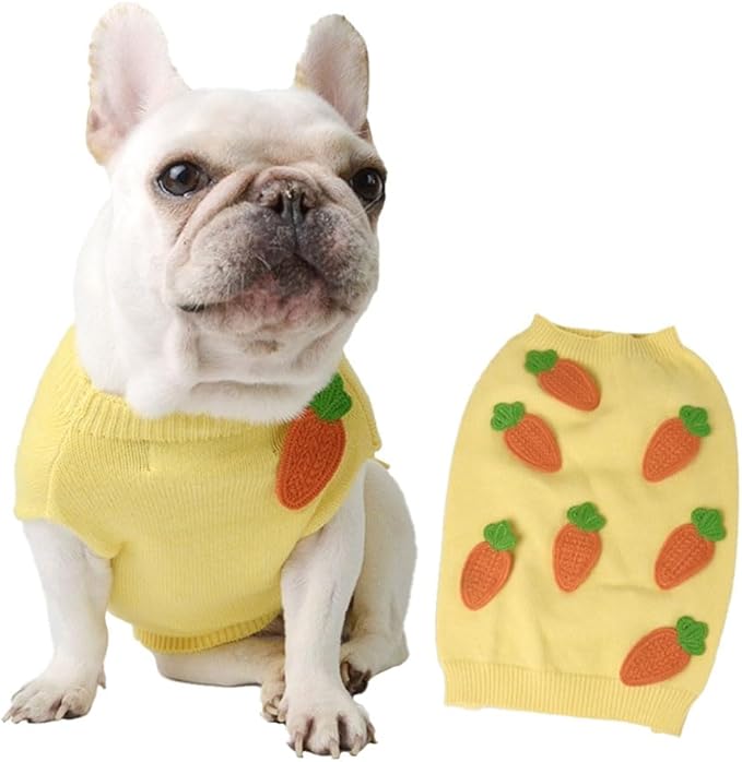 Dog's Soft and Stretchy Sweater with Carrot Velvet Pattern