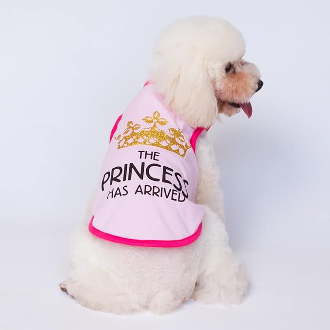 Dog Shirt 3 Pcs Summer Cotton Vests for Small Dog Cats Boy Girl (Princess, Small)