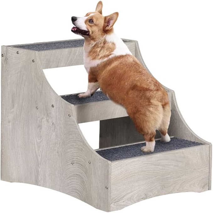 unipaws Dog Stairs for High Bed 20" H 3-Step Dog