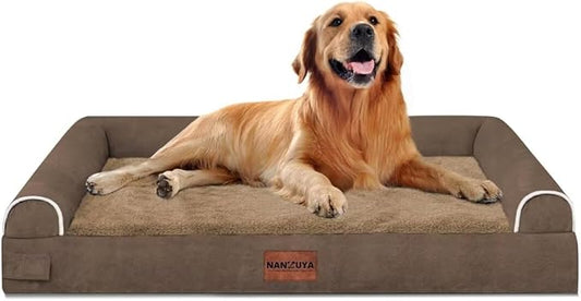 Large Dog Bed Orthopedic Washable: Beds Bolster XL Bed Big XLarge Dogs Memory Foam Couch Sofa Waterproof with Removable Cover
