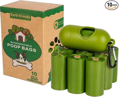 Dog Poop Waste Bags with Dispenser and Leash Clip 150 Count, 100% Leak 10 Refill