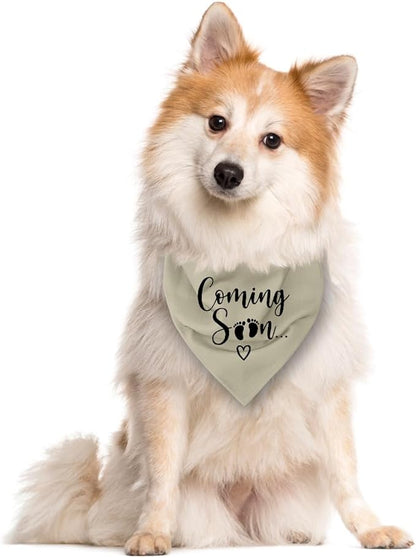 Coming Soon Dog Bandana, Apricot Gray Dog Bandana, Baby Announcement Dog Bandana, Pet Dog Triangle Scarf, Pet Dog Scarf Accessories, Gift for Dog Lover, Dog Bandana for Small Medium Large Dogs (D35)