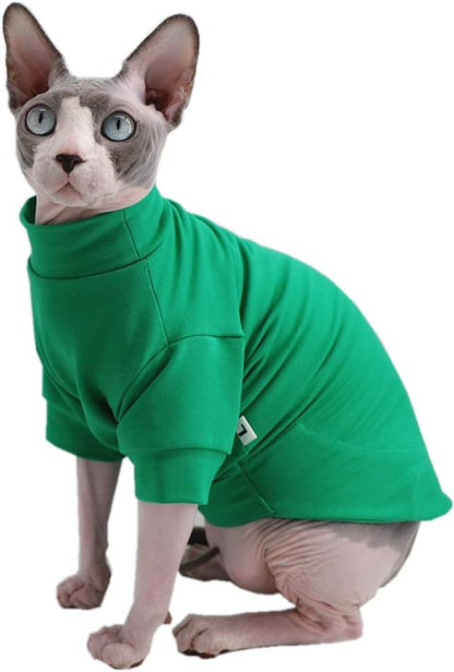 Sphynx Hairless Cat Cotton Tshirts Pet Clothes (8.8-11 lbs),