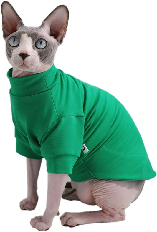 Sphynx Hairless Cat Cotton Tshirts Pet Clothes (5.5-7.1 lbs),