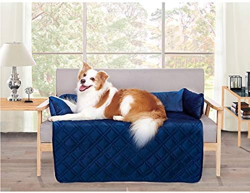 Brilliant Sunshine Premium Blue Silky Velvet Pet Sofa Bed